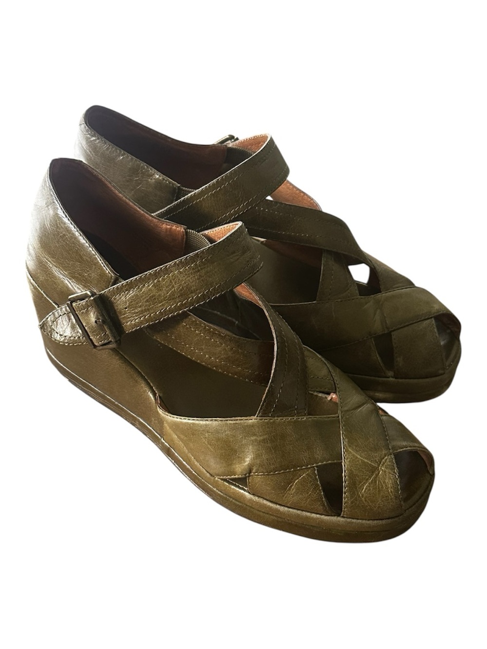 Re-mix “Meadow” Platform Wedges Shoes 9 Vintage Repro
